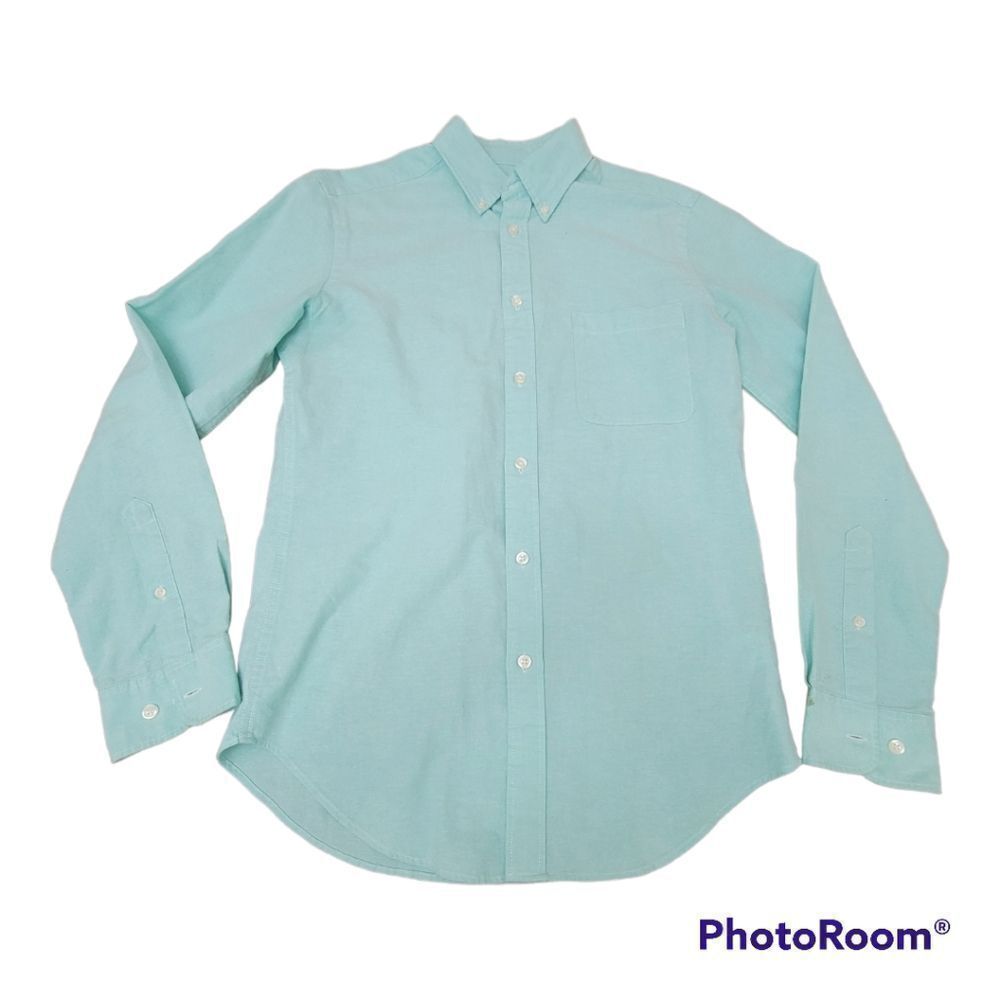 Merona Casual Long Sleeve Button Down Shirt 100% Cotton Baby Blue Men's Size S